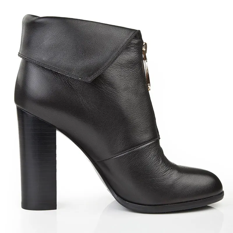 

Europe and the United States Spring and Autumn new boots high - heeled leather boots Martin boots with thick leather boots women