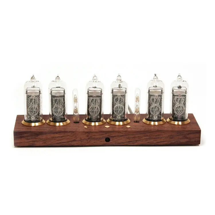 Nobsound Vintage 6 In 14 Wooden Glow Nixie Vacuum Tube Clock Mini