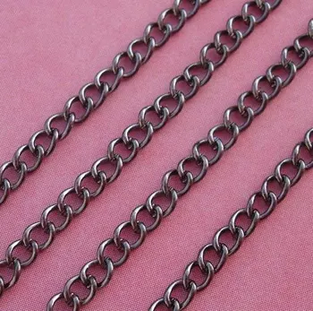 

Free shipping!!!!100M/lot Gun Metal Twist Curbe Chain 2.5x3.5mm.
