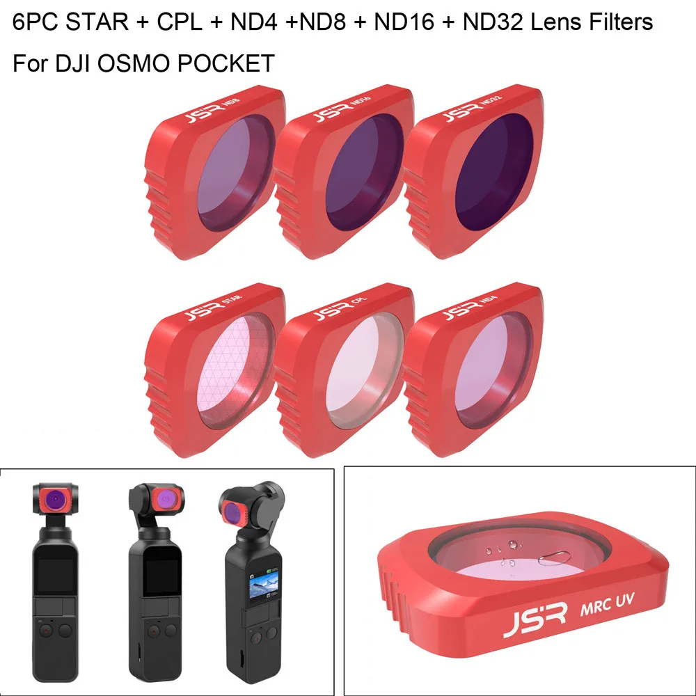 

6pcs STAR + CPL + ND4 +ND8 + ND16 + ND32 Camera Lens Filters For DJI OSMO POCKET Drone filter photography professional outdoor