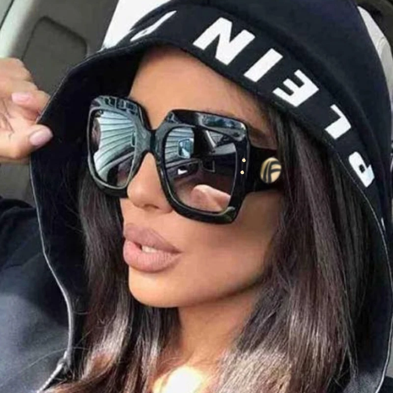 

QPeClou Unique 3 Colors Sun Glasses Women Big Frame Square Sunglasses Female 2017 New Hot Oculos Men Fashion Eyewear UV400