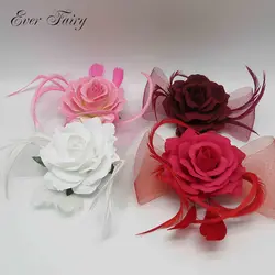Когда-нибудь Фея классический розы Шпильки свадебные шпильки аксессуары для волос перо пряжи цветочный зажим для волос для Для женщин