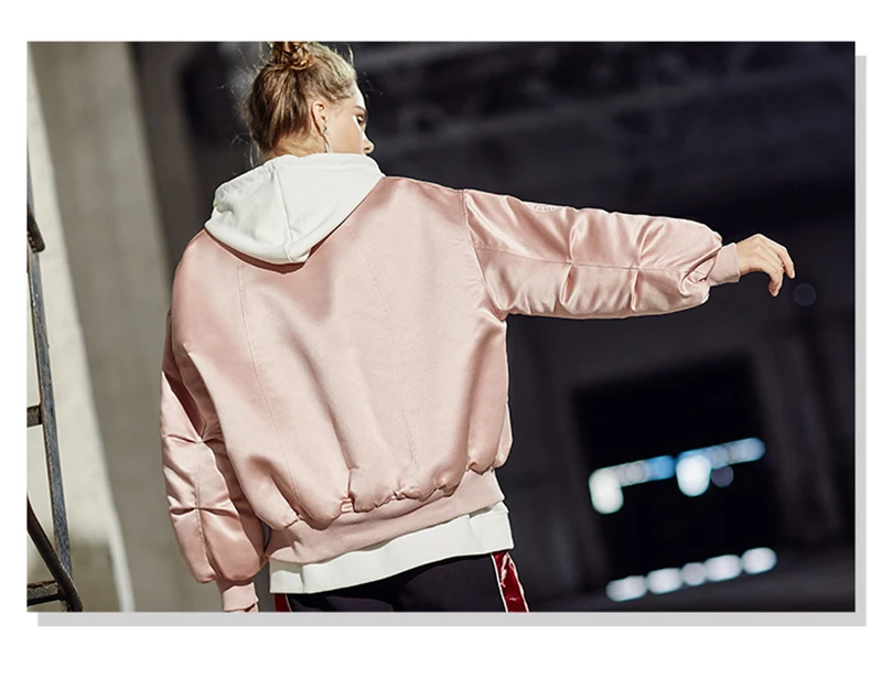 2018 New Pink Women Jackets Baseball Uniform Loose Short Jacket Student Baseball Pilots Outerwear Coat Women Winter Jacket D8A16 (7)