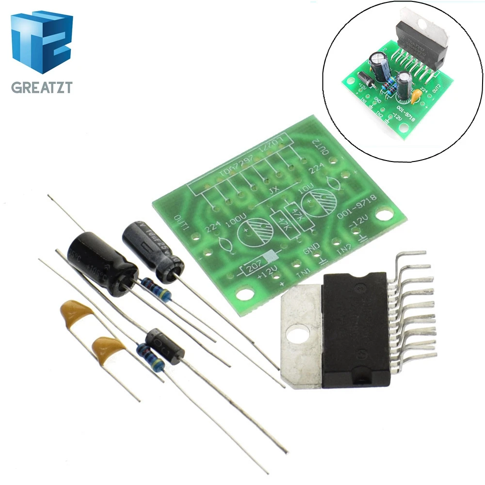 

1set TDA7297 amplifier board spare parts dc 12v grade 2.0 dual audio encoding 15w electronic diy kit Rated 4.9 /5 based on 328