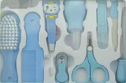 10 шт./компл. Детские комплекты клиперов для ногтей щетка для волос расческа набор для ухода за маникюром детские ножницы для ногтей Триммер продукты для ухода - Цвет: 10PCS blue