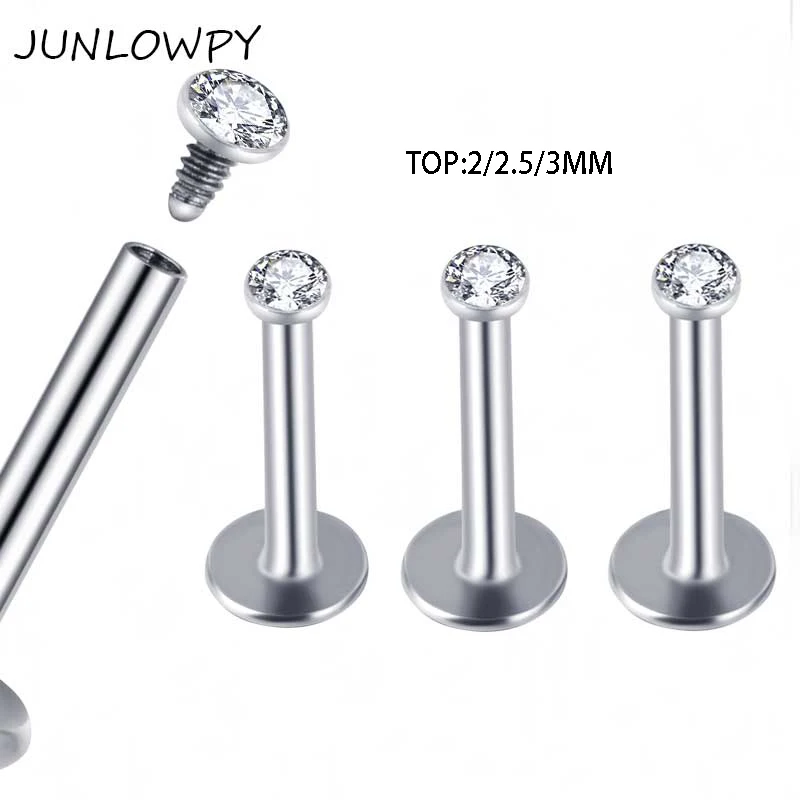 Junlopwy Internally Thread 16g Screw Labret Ring Piercing Lip Bar ...