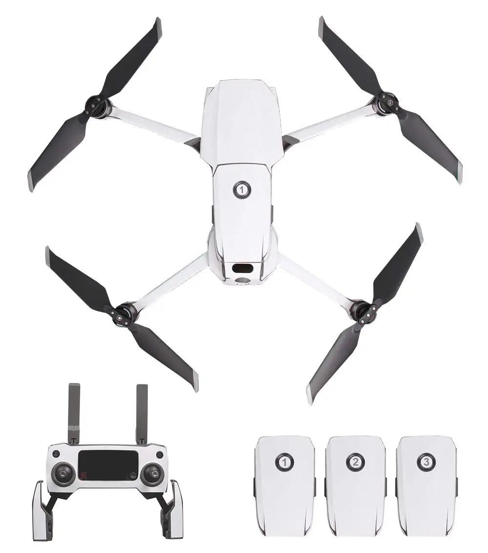 Наклейка из углеродного волокна с защитой от царапин для DJI Mavic 2 PRO ZOOM Skin водонепроницаемый Дрон корпус пульт дистанционного управления аккумулятор бандаж на руку наклейки - Цвет: Белый