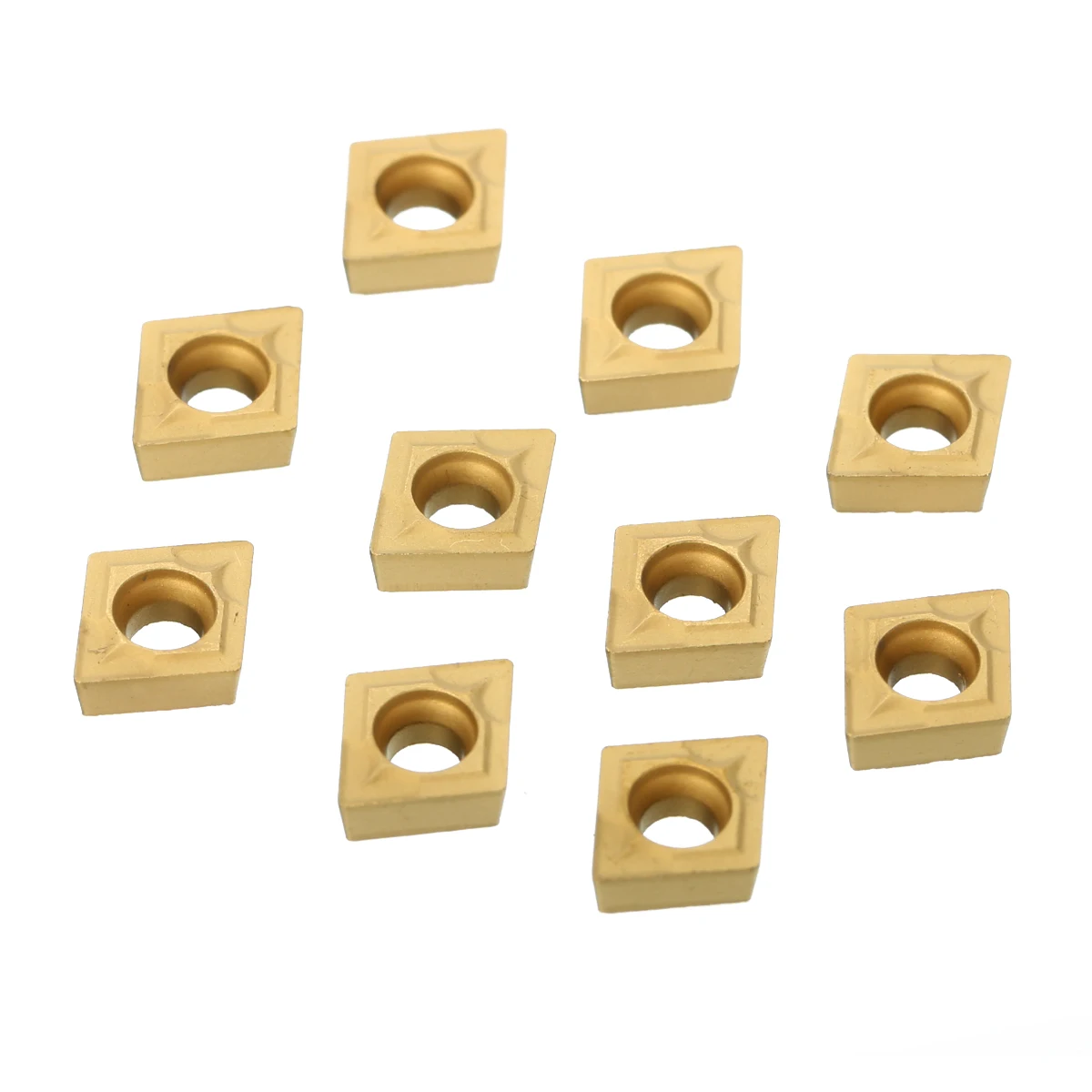 10pcs New Gold CCMT060204 US735 CCMT21.51 Inserts CNC Turning Tool Inserts with Box 6x6x2.5mm