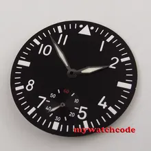 38,9 мм черный циферблат зеленый световой циферблат Калибр ETA 6498 мужские часы D56(циферблат+ стрелки