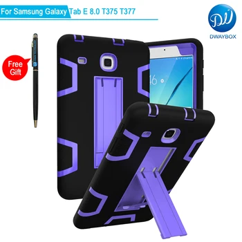 

DWAYBOX Cover For Samsung Galaxy Tab E 8.0 T375 T377 T377R 3 In 1 Absorption Hybrid Combo Shockproof Protective Case With Stand