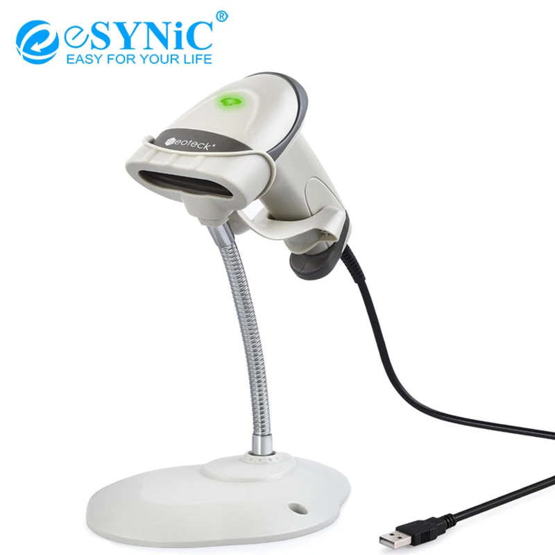 

eSYNiC Laser Barcode Scanner With USB Data Cable And Free Long Range High Speed Scanning Gun POS DC 5V USB Bar Code Scanner