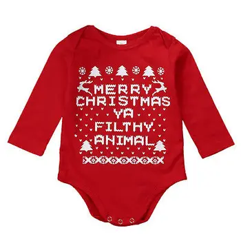 

Merry Christmas Newborn Baby Girls Boy Cotton Bodysuits Jumpsuit Outfits Xmas Clothes