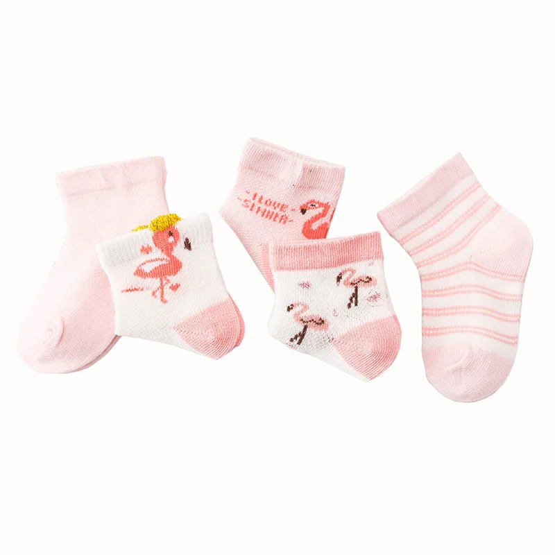 

5 Pairs/lot 2019 spring summer new mesh children's socks breathable tube cartoon baby socks cotton baby socks MM133