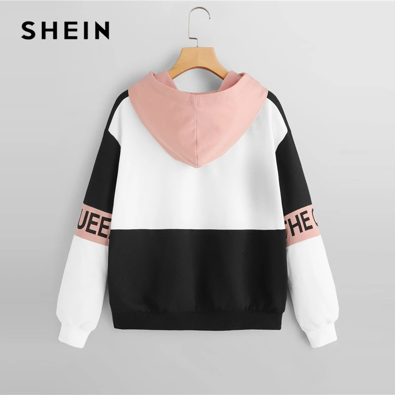 SHEIN متعدد الألوان أنيقة اللون كتلة إلكتروني طباعة البلوفرات مقنعين البلوز 2018 الخريف الحد الأدنى النساء بلوزات SHEIN متعدد الألوان أنيقة اللون كتلة إلكتروني طباعة البلوفرات مقنعين البلوز 2018 الخريف الحد الأدنى النساء بلوزات