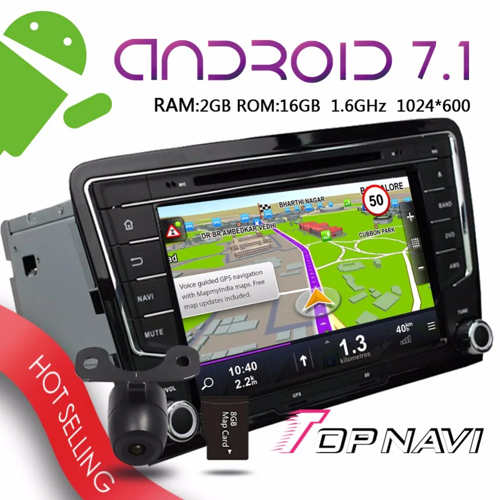 Topnavi 8 Android 7 1 Vehicle Players for Toyota Santana 2013 Automotive Car 2GRAM 16GROM Wifi
