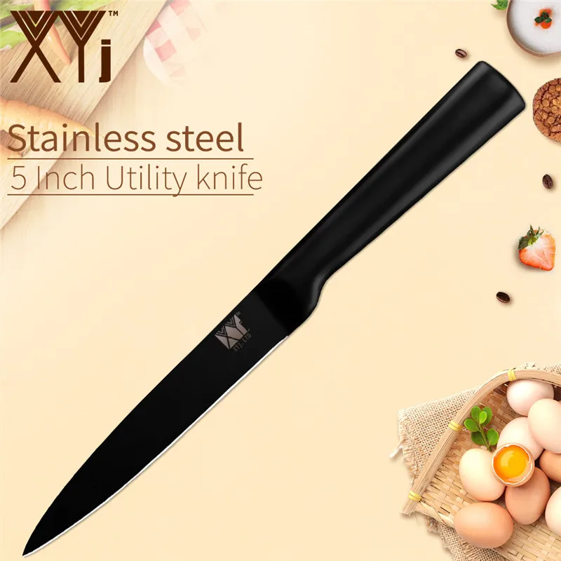 XYj 4 шт. набор ножей из нержавеющей стали с антипригарным покрытием 5 ''Универсальный 7'' сантоку 6,5 ''нож для измельчения мяса рыбы кухонный аксессуар - Цвет: G.5 utility knife