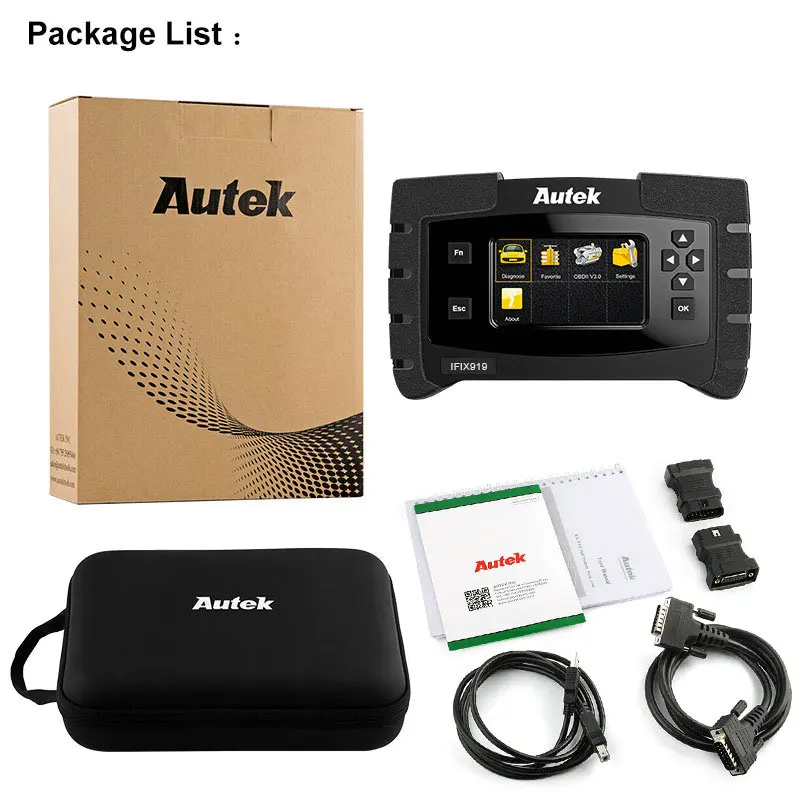 Autek IFIX919 OBD2 сканер Автомобильная полная система автомобильный диагностический инструмент двигатель ABS подушка безопасности SAS коробка передач ODB сканер OBD 2 польский - Цвет: Autek IFIX-919