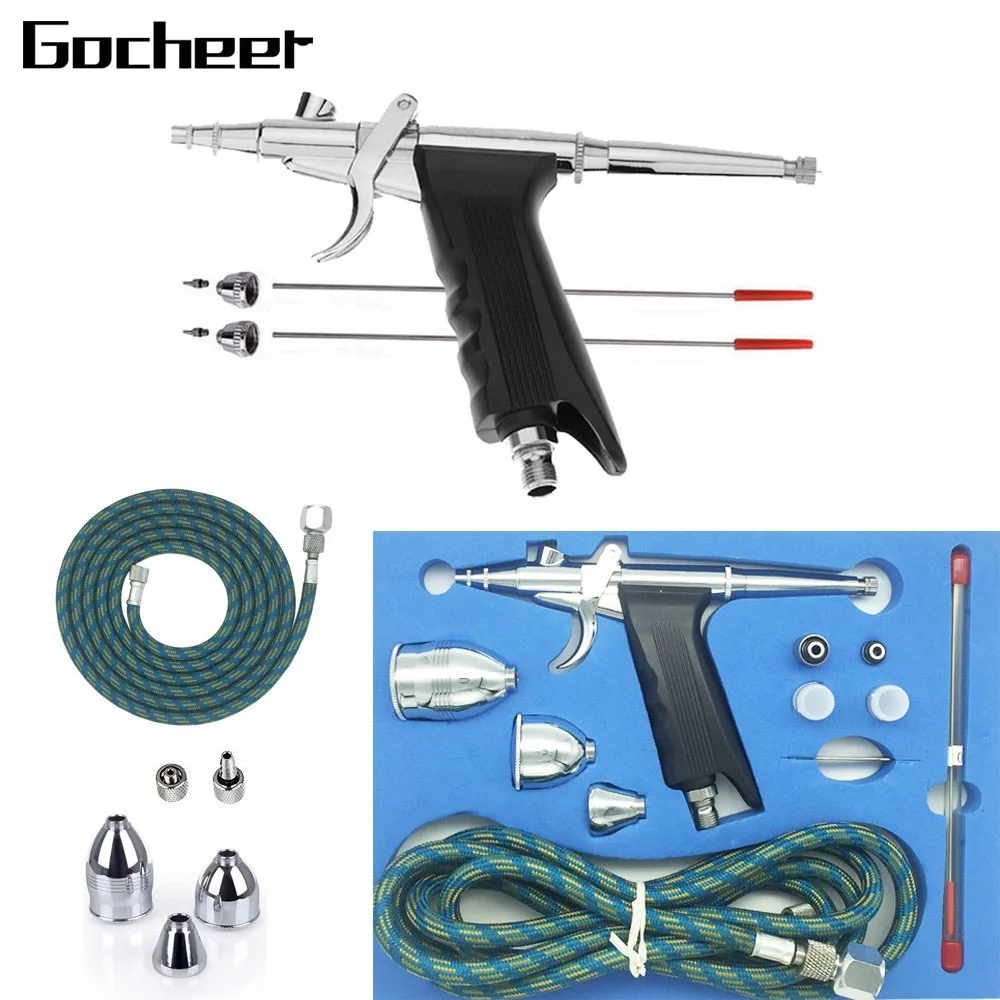 Gocheer airbrush paint spray gun set dual action sandblasting gun cakes