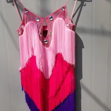 Детское профессиональное платье для латинских танцев с кисточками для девочек, сальса, спандекс, ча-Самба, бальные платья для танцев, Детская бахрома