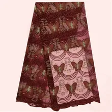 Graceful schmetterling muster stickerei tüll stoff serie Französisch tüll stoff für abendkleid DN48 (5 yards/lot)