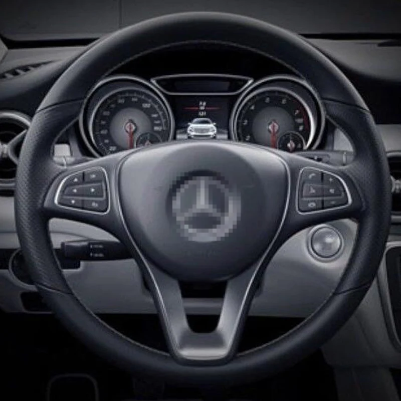 

DIY Sewing-on White PU Leather Steering Wheel Cover Exact Fit For Benz GLA 200