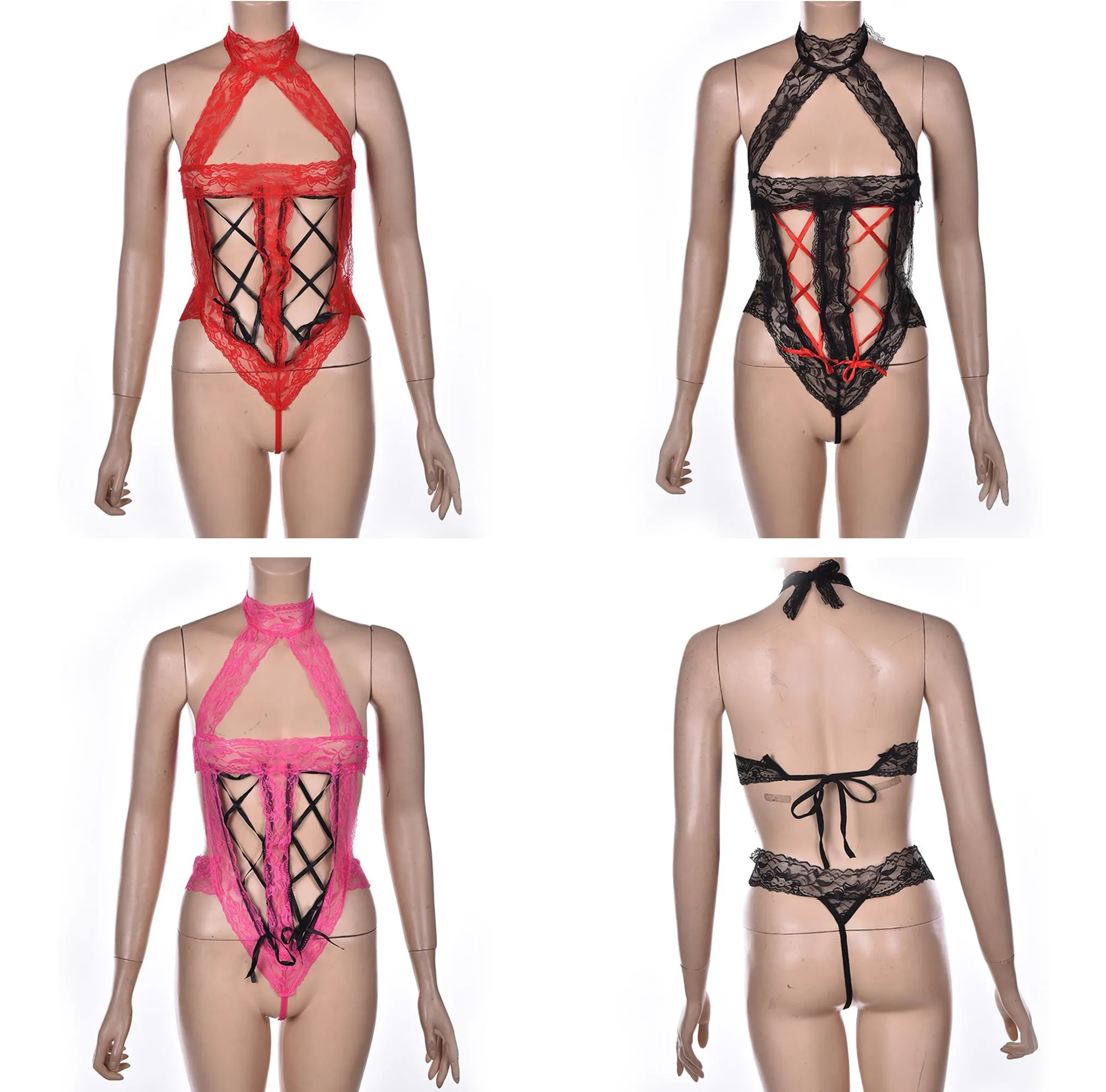 

3 Colors Lace Backless Sexy Lingerie+ G-String 3 Colors Available Women Open Cup Lingerie Sexy Erotic Sleepwear Sexy Underwear