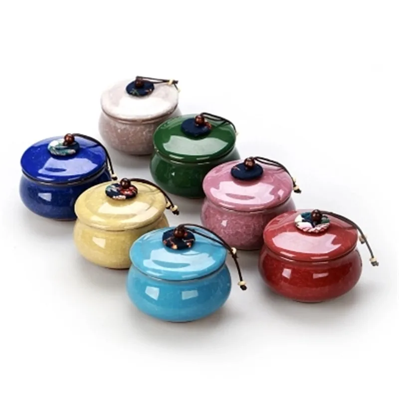 

Celadon Handmade Tea Jar Ceramic Purple Sand Large Tea Set Boutique Sealed Pot Ceramic Porcelain potes de cozinha armazenamento