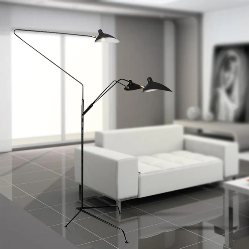 

Nordic Loft Design Black Floor Lights Led Floor Standing Lamp Living Room Floor Lamp Bedroom Bedside Standing Light Lamp Tripod
