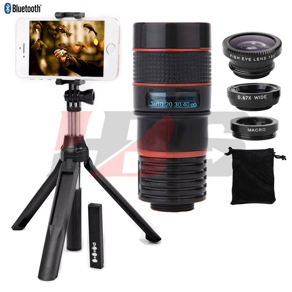 Fisheye Wide Angle Macro Lentes 8X Zoom Lens Telescope