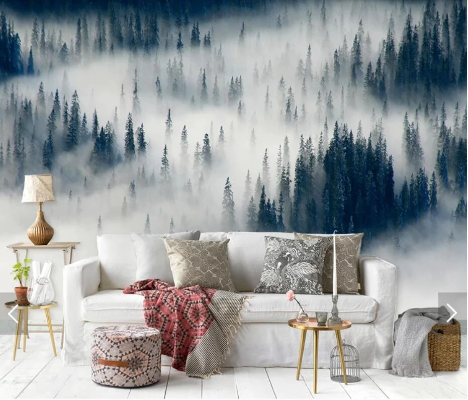 Nordic 3d Wall Mural Pine Forest Wallpaper Mural Wall Paper For Bedroom Wall Art Painting Papel De Parede Home Wall Decor Custom Wallpapers Aliexpress