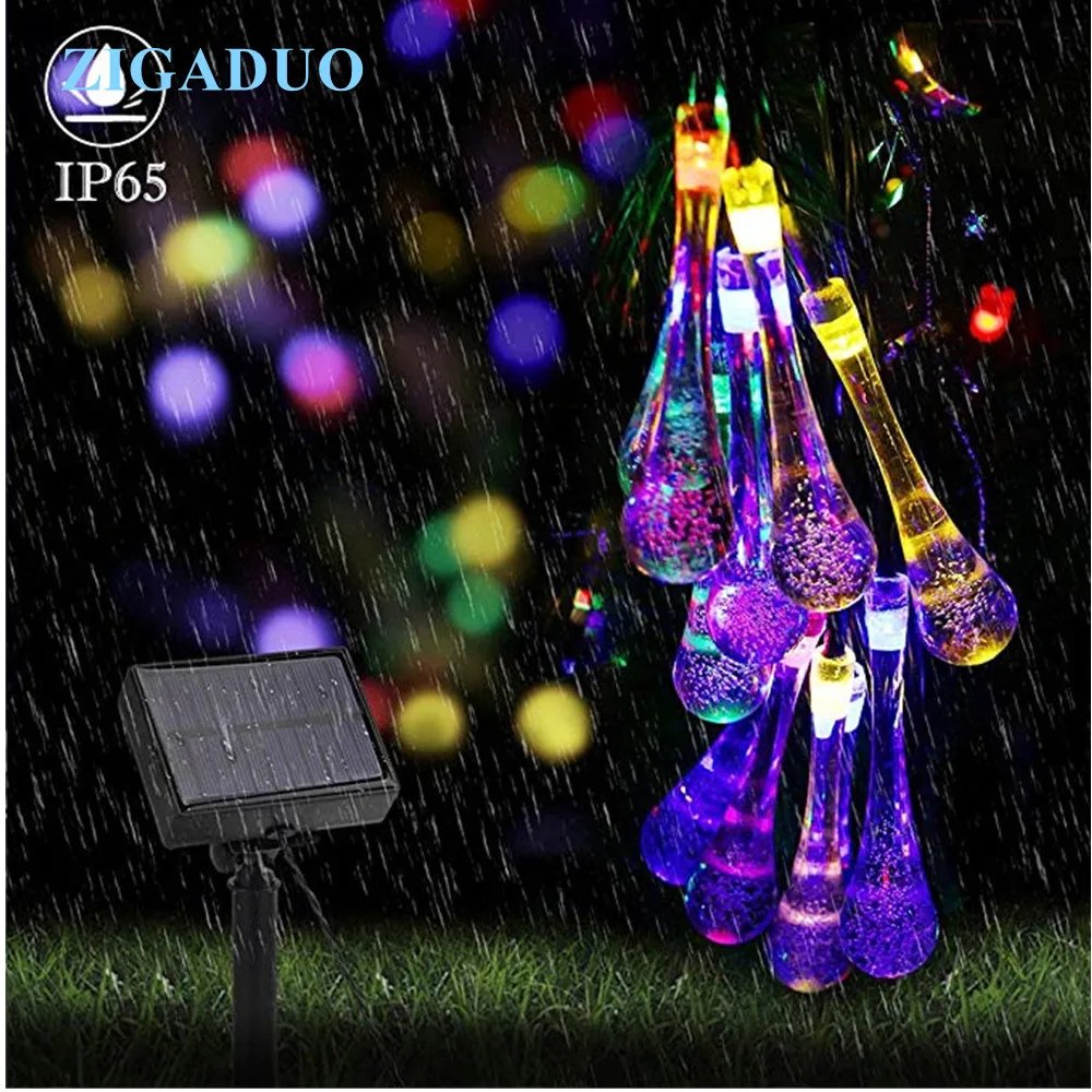 

Waterproof Solar String Light 30/50 LED Water Drop String Fairy Light Outdoor Garden Christmas Party Decoration Solar Ligh