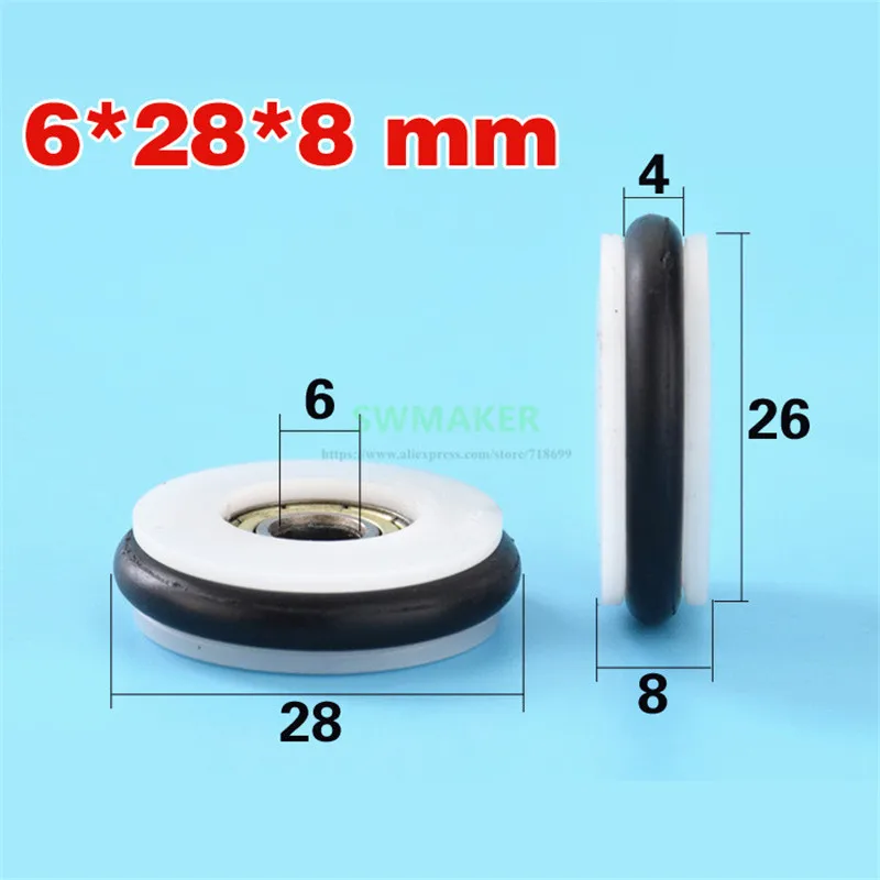 

6*28*8mm Buna-N rubber O rubber ring rubber rubber roller, mute elasticity, blackboard fishing tackle, 696 bearing pulley