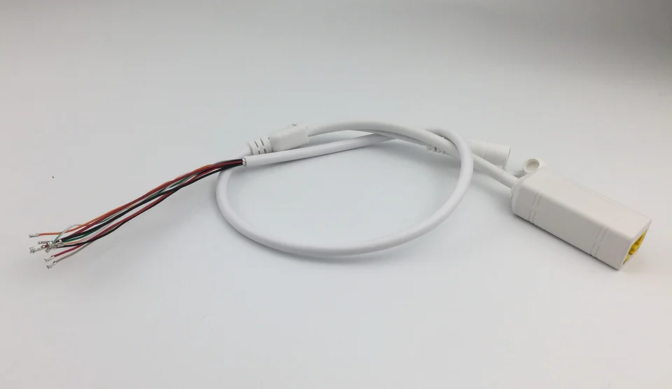 

Network 48V Standard PoE LAN Cable for IP camera board module 15.4W DC12V Output DC 2.1mm * 5.5mm RJ45 plug copper Line 0.6m