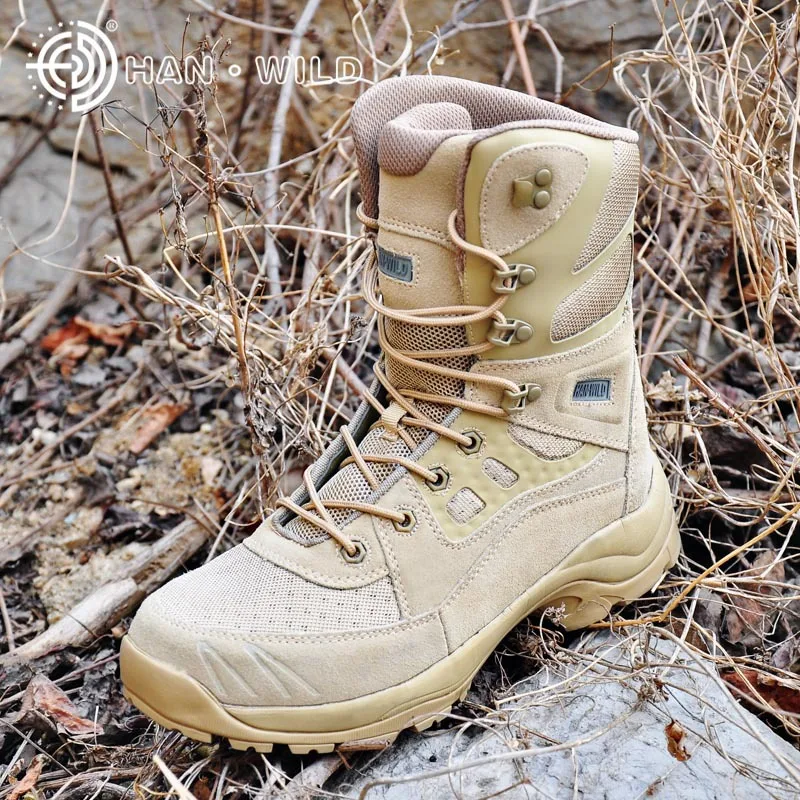 

Men Military Winter Boots Cow Leather Vintage Lace Up Mens Tactical Army Combat Ankle Boots High Top Safety Desert Shoes
