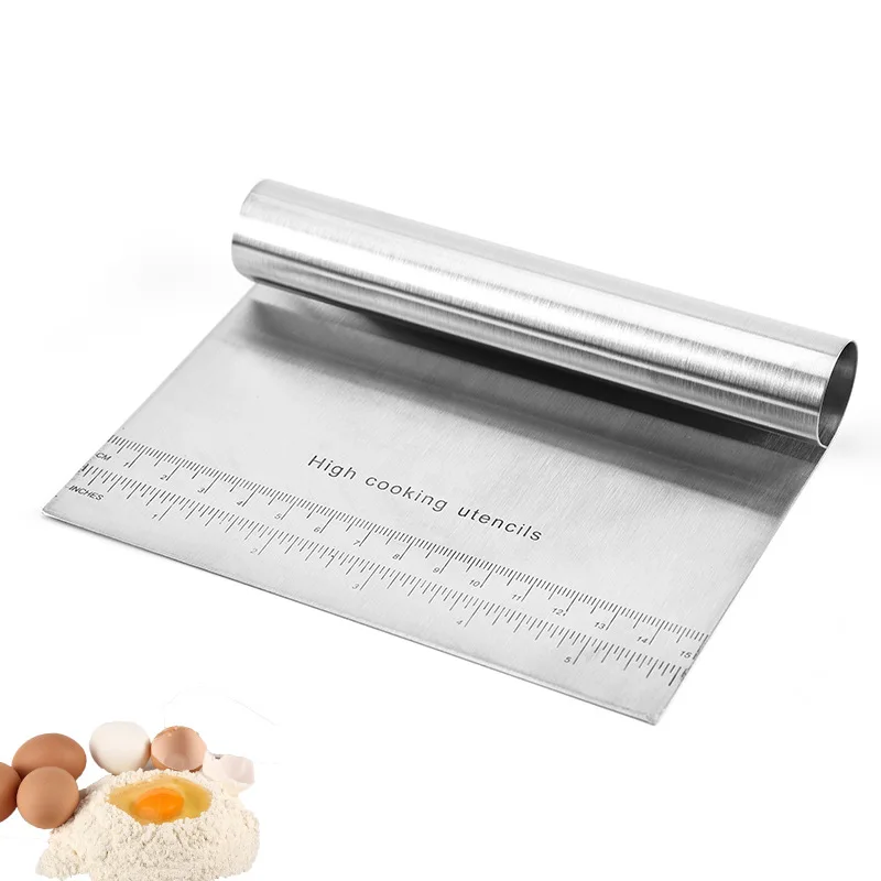 Stainless Steel Smoother Cake Scraper Spatula scraper Cutter Flour Pastry Scraper Cake Blade Baking Decoration Kitchen Tools