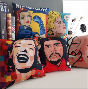 

Linen cotton cushion Bopo Marilyn Monroe Lady gaga Home Decor pillow sofa cushions decorative Throw Pillow free shipping