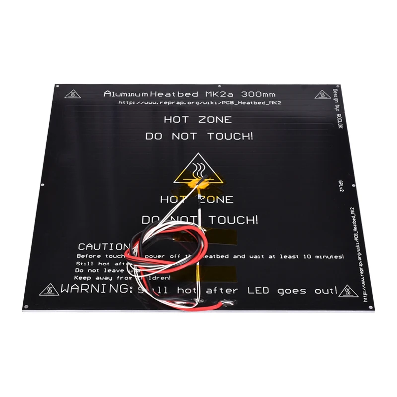 Peças de Impressora v para Mendel Alumínio Heatbed Placa Quente 300*300*3mm Preto 12 v 24 Reprap Rampas 1.4 3d Cama Aquecida Mk2a