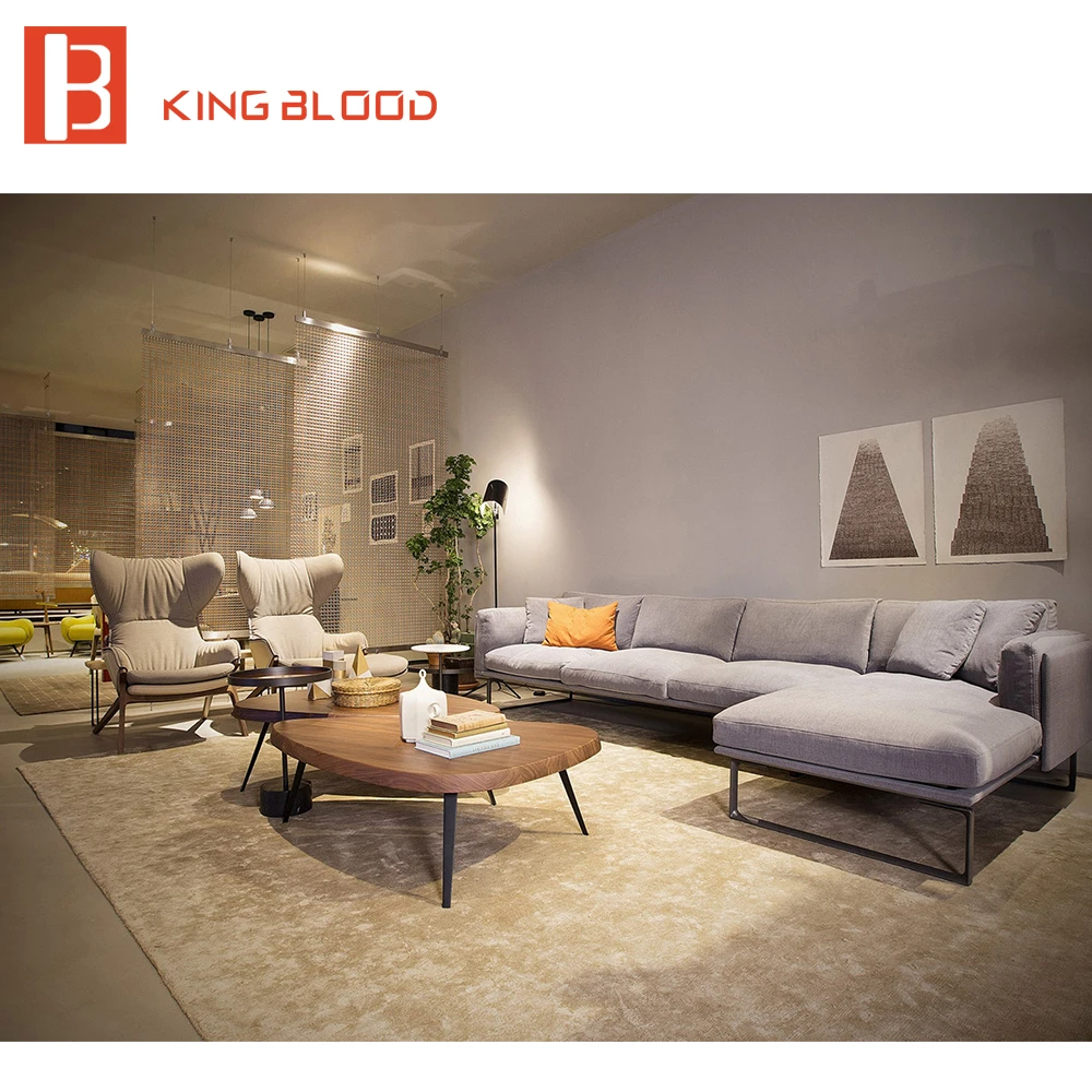 muebles sofa de tela con marco de metal estilo real dubai muebles modernos en forma de l