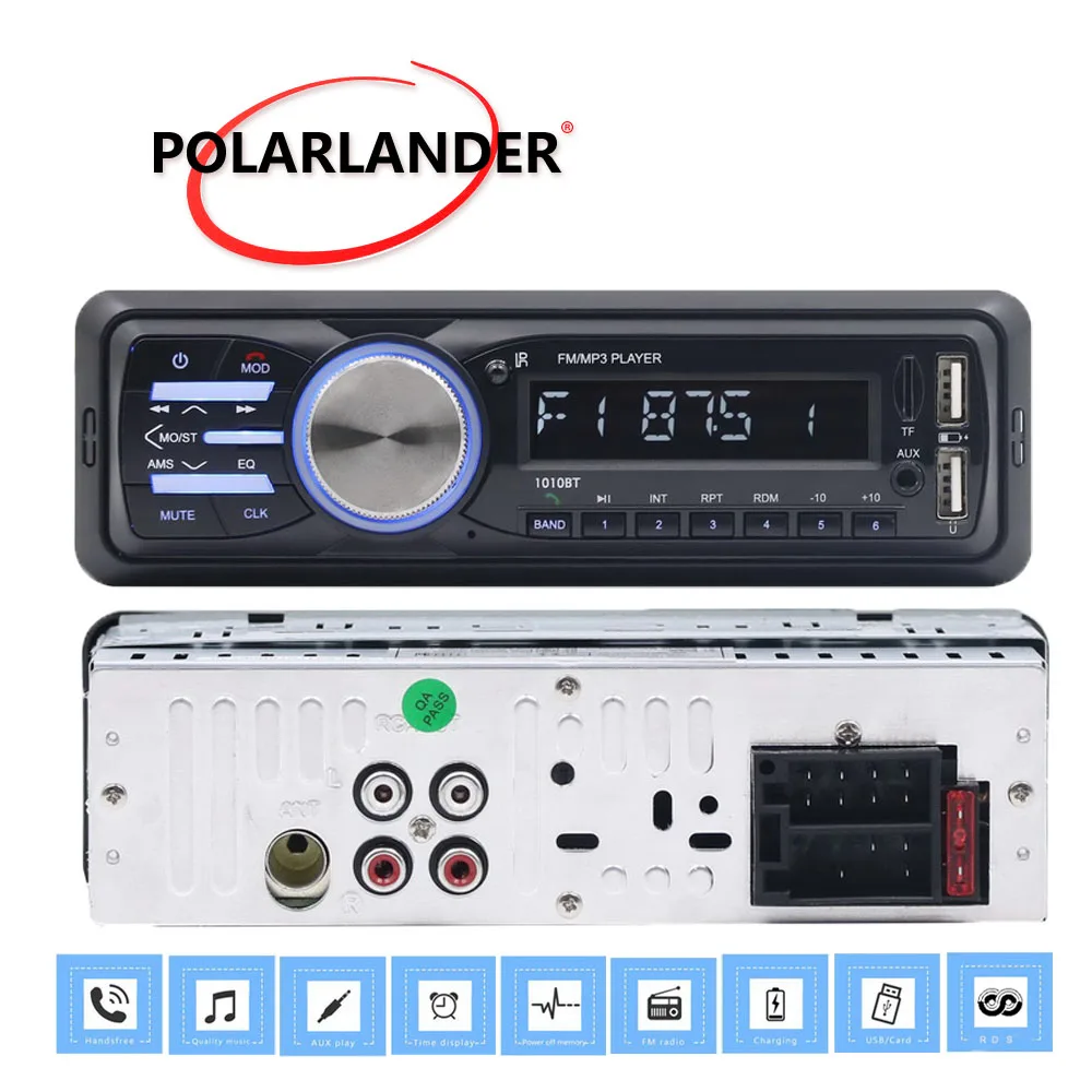 Polarlander 1Din Car radio 1010RDS MP3 Player Car Audio Bluetooth Stereo RDS/FM/AUX/ISO Input