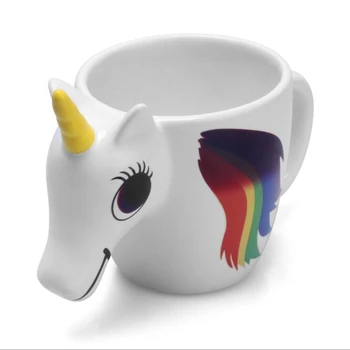 

Unicorn Heat Sensitive Mug Color Changing Cup For Water Creative Cartoon Ceramic Rainbow Coffee Mug Free Shippig