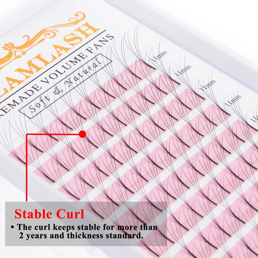 Готовые объемные вееры GLAMLASH 2D 6D накладные ресницы с длинным стержнем корейские