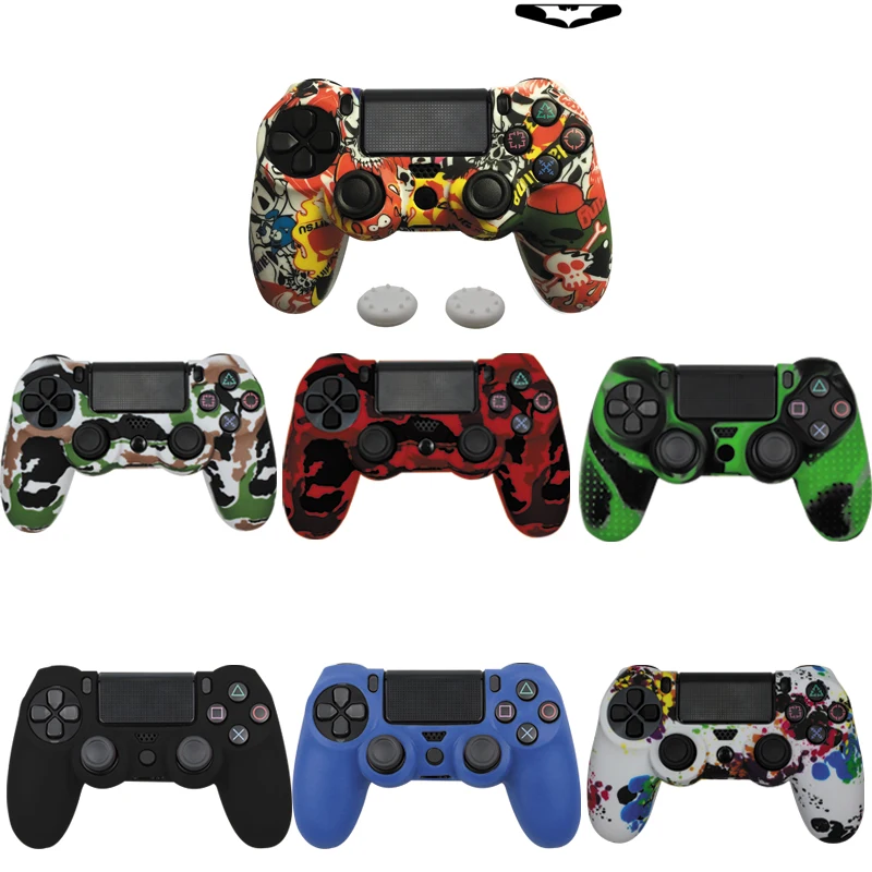 18 Colors Soft Silicone Rubber Skin Case For PS4 Gamepad Protective Cover For Sony Play Station4 Pro Slim Controller Camo Style  18 Colors Soft Silicone Rubber Skin Case For PS4 Gamepad Protective Cover For Sony Play Station4 Pro Slim Controller Camo Style