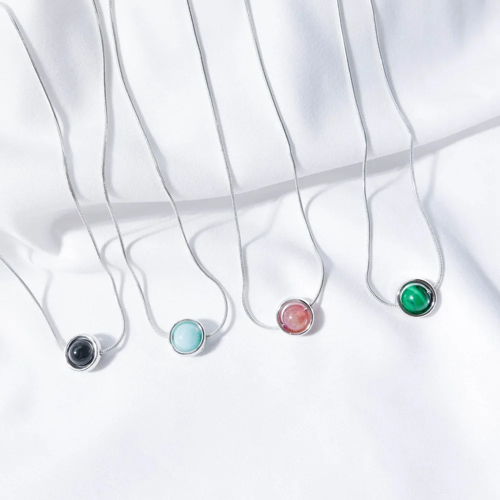 

Fashion Lady Transfer Bead Necklace New Creative Natural Stone Short Clavicle Link Chain for Women Nice Gift Jewelry