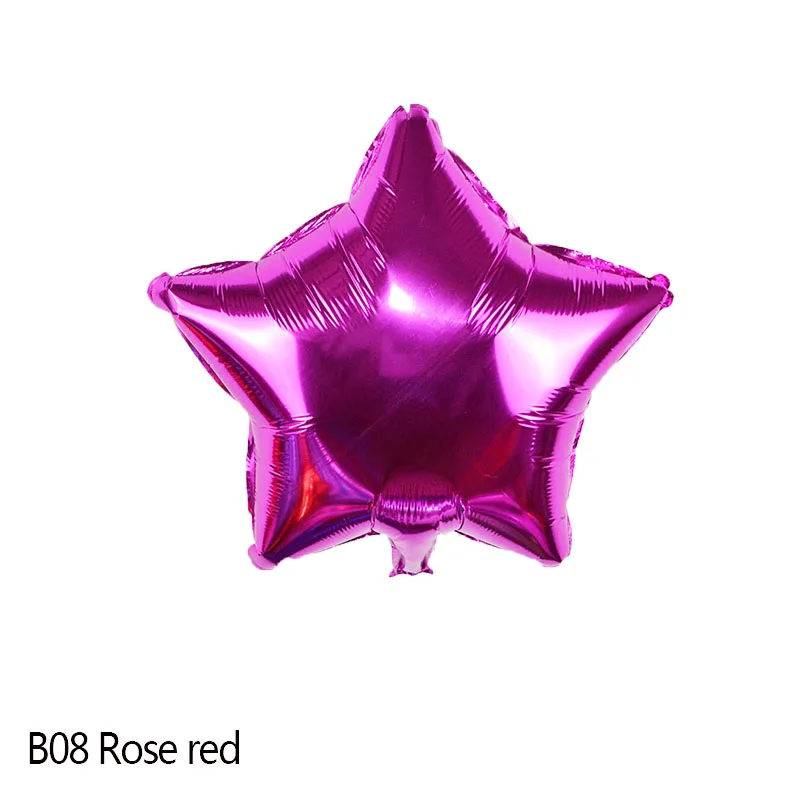 5 шт. 18 дюймов Звездные воздушные фольгированные шары воздушные шары с днем рождения Свадебные украшения цвета: золотистый, серебристый воздушный шар Baby Shower вечерние поставки - Цвет: rose red