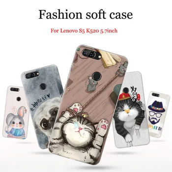 

2PCS For Lenovo S5 Case cover cute cartoon painted Soft Phone Cases For Lenovo K520 case For Lenovo S 5 K 520 back cover shell