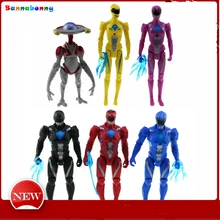 6PCS Lot Power Ranger Model Action Figures Dolls with Led Light toys for children
