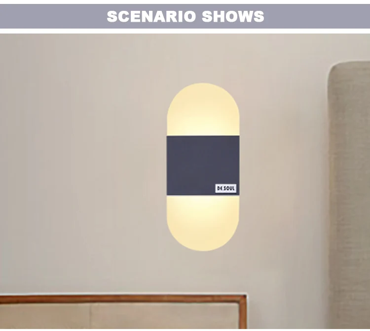 DE.SOUL Sconce Modern Minimalist LED Acrylic bedside lamp Wall Lamp 85-265V AC Bedroom Corridor Staircase Indoor Wall Lights 02