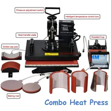 1pc 8 In 1 Combo Heat Transfer Machine Sublimation/ Heat Press Machine for Plate/Mug/Cap/T-Shirt /Phone case