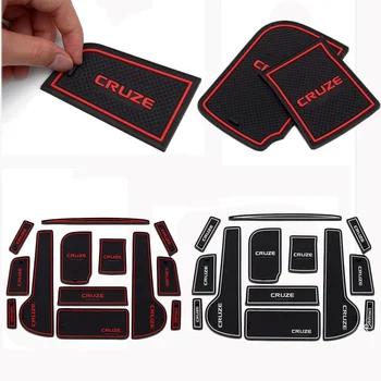 

13pcs /set car Non-Slip Interior cup cushion Door Mat covers Cup Mat stickers Fit For Chevrolet CRUZE 2009-2014 Door Groove Mat