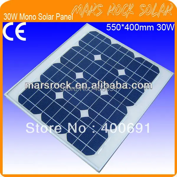 

30W 18V Mono Silicon Solar Panel Module with Special Technology, Beautiful Appearance, Fend Against Snowstorm, CE, TUV, RoHS, UL